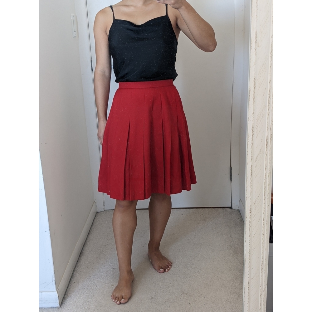 Made in Japan! Vintage 80's Pleated Linen Blend Skirt